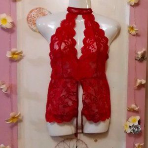 Ababoon (M) Racy Lacy Peekaboo Teddy Lingerie Bodysuit